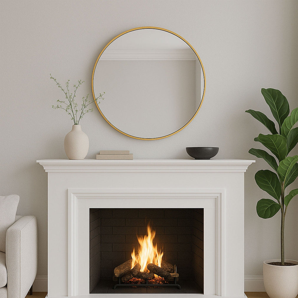 Marum - Round Mirror, Gold