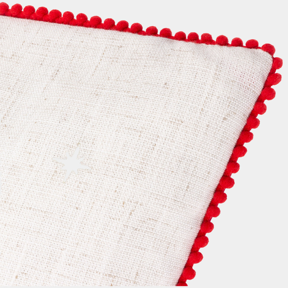 Twinkling Tree - Embroidered Cushion, Natural