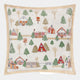 Winter Ski Lodges Embroidered - White Christmas Cushion 50x50cm