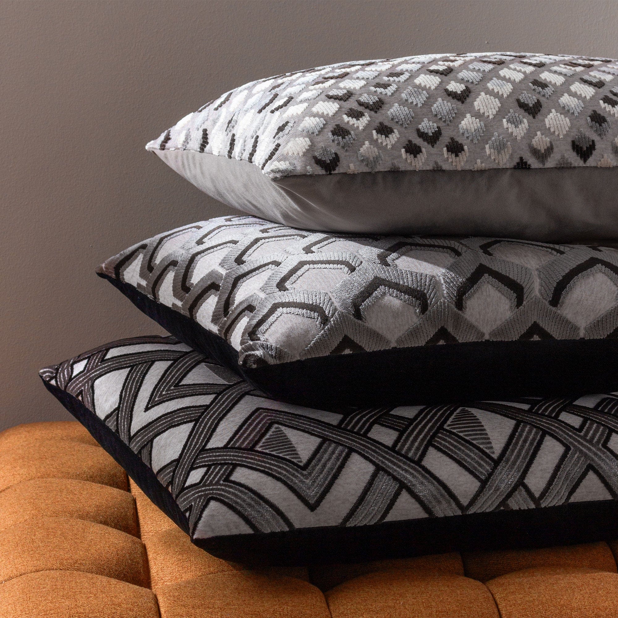 Ledbury - Grey Black Cushion 45x45cm