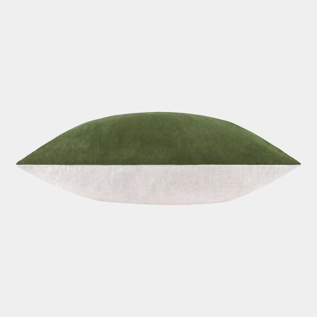 Darland - Velvet Cushion, Olive Oil