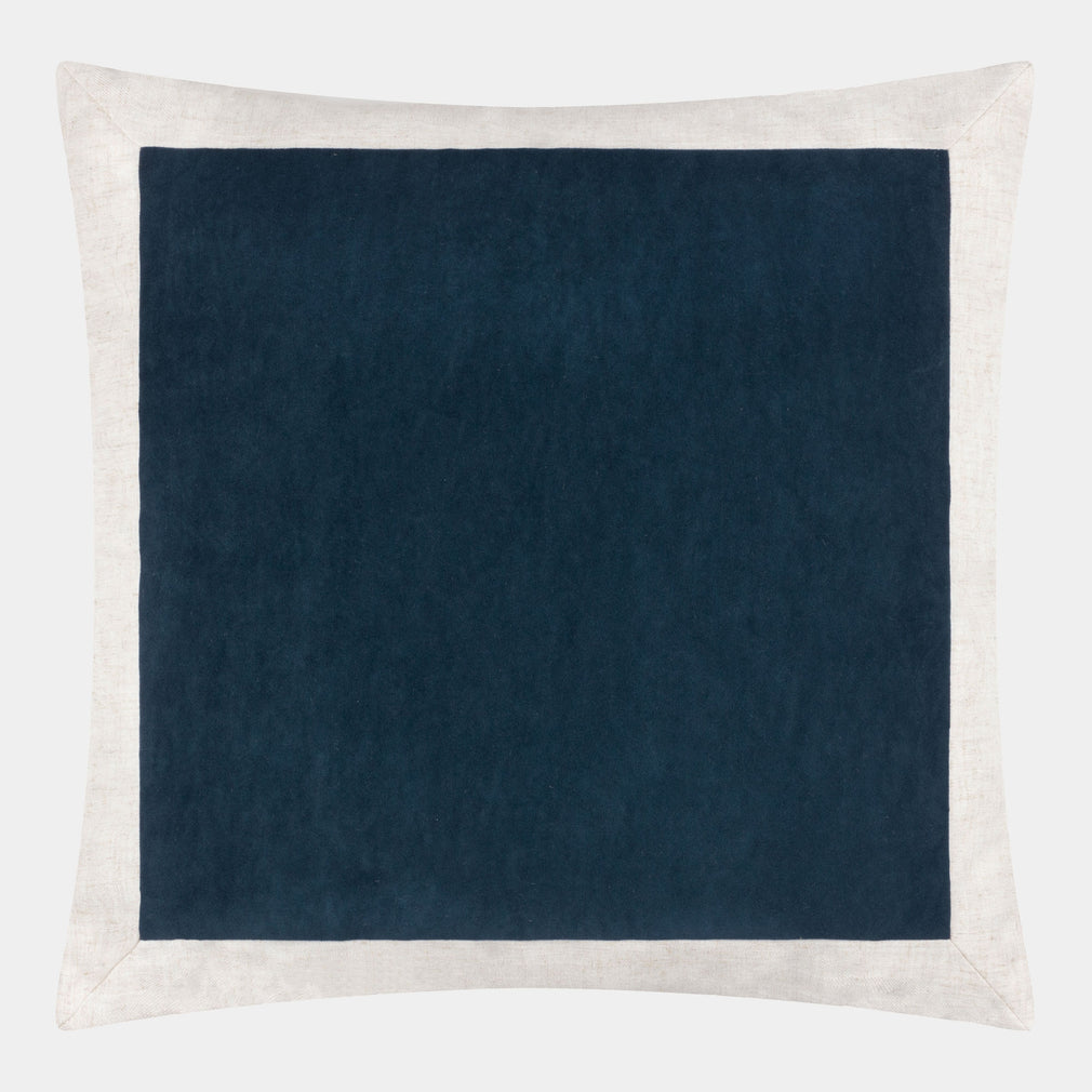 Auden Linen - Velvet Cushion, Indigo