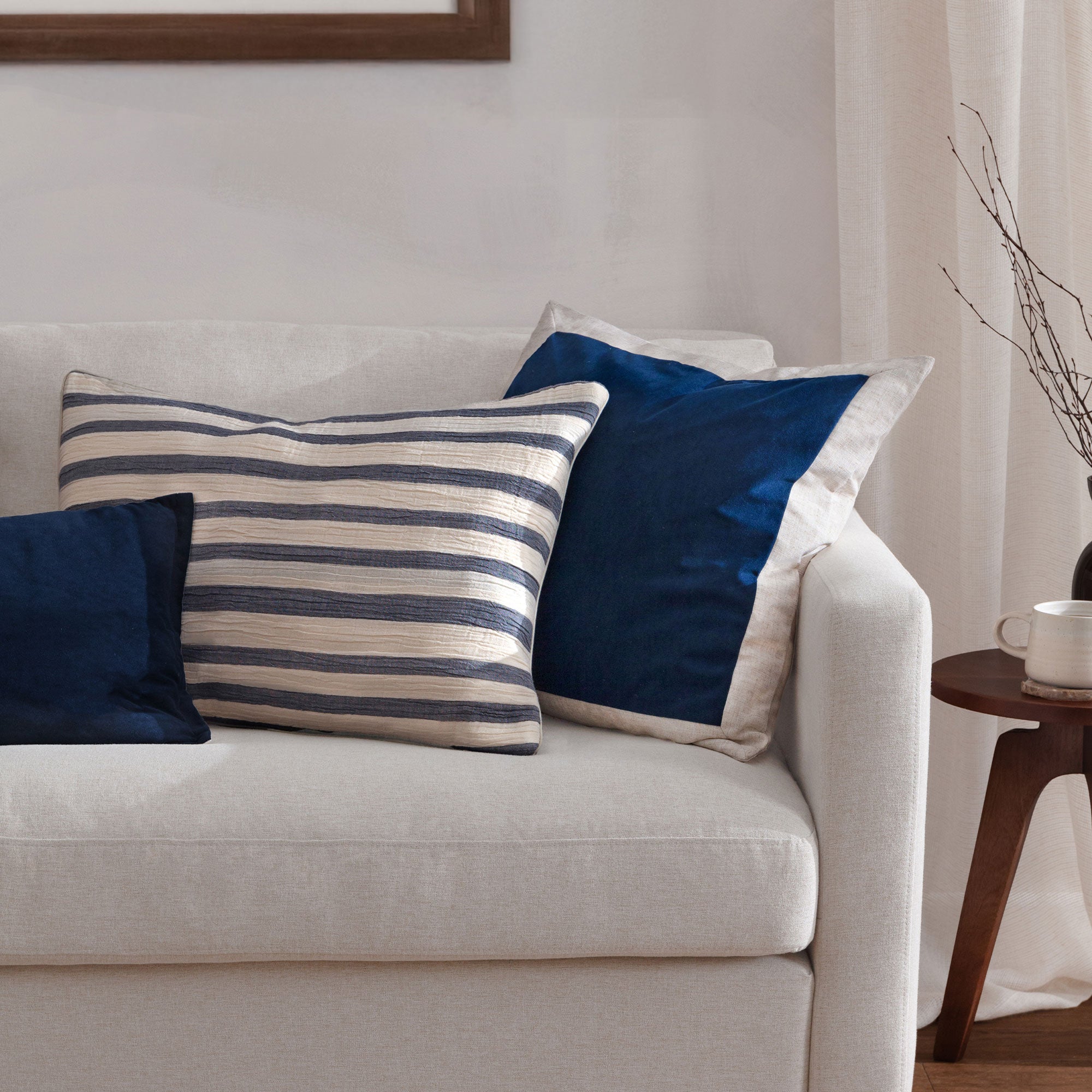 Auden Linen Velvet - Indigo Cushion 50x50cm