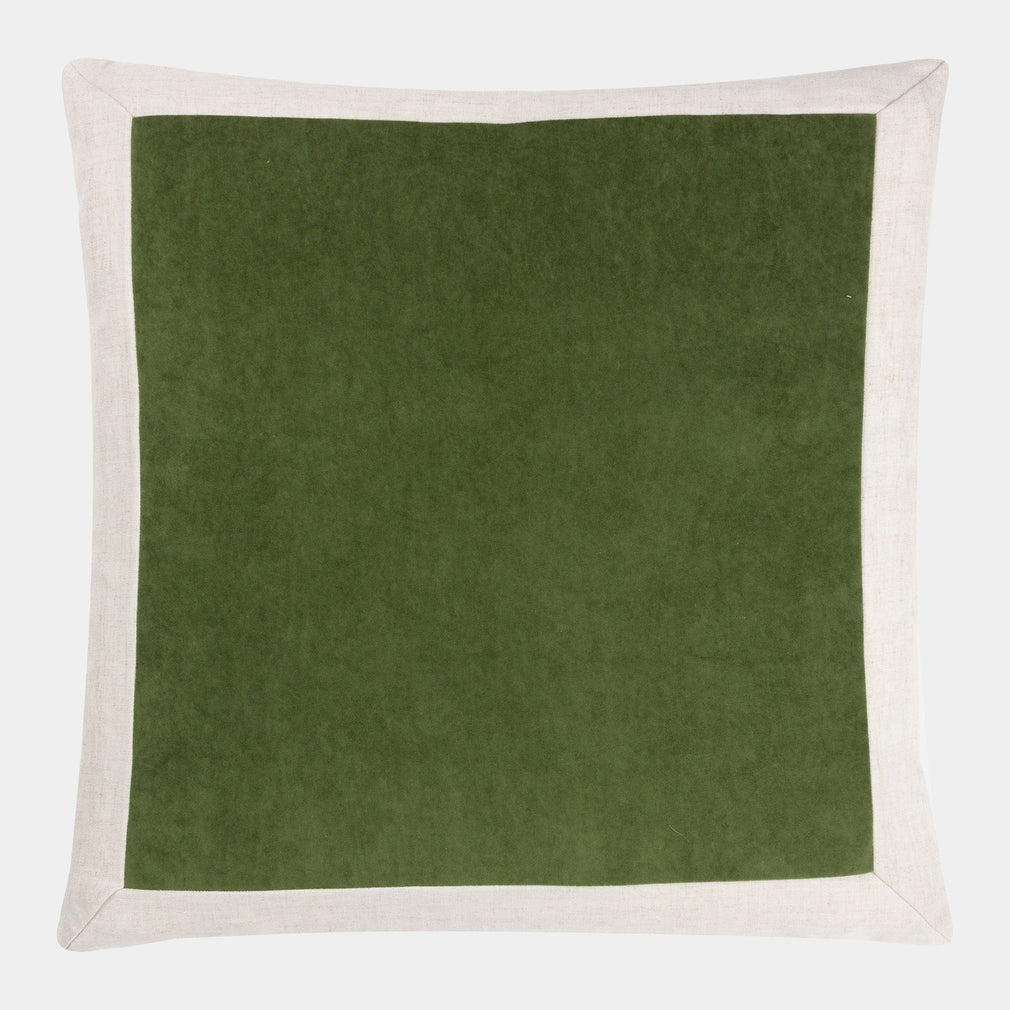 Auden Linen - Velvet Cushion, Olive Oil