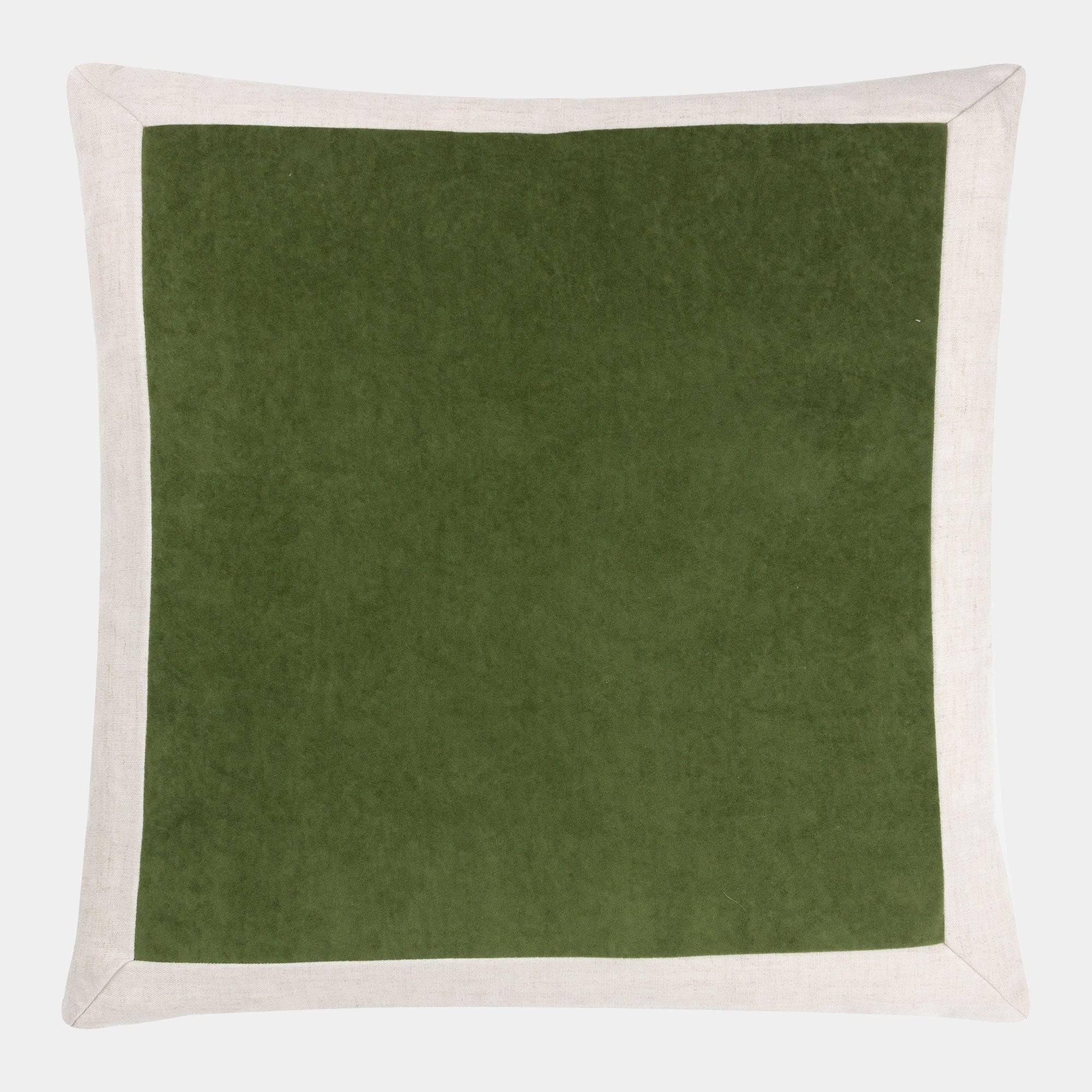 Auden Linen - Velvet Cushion, Olive Oil