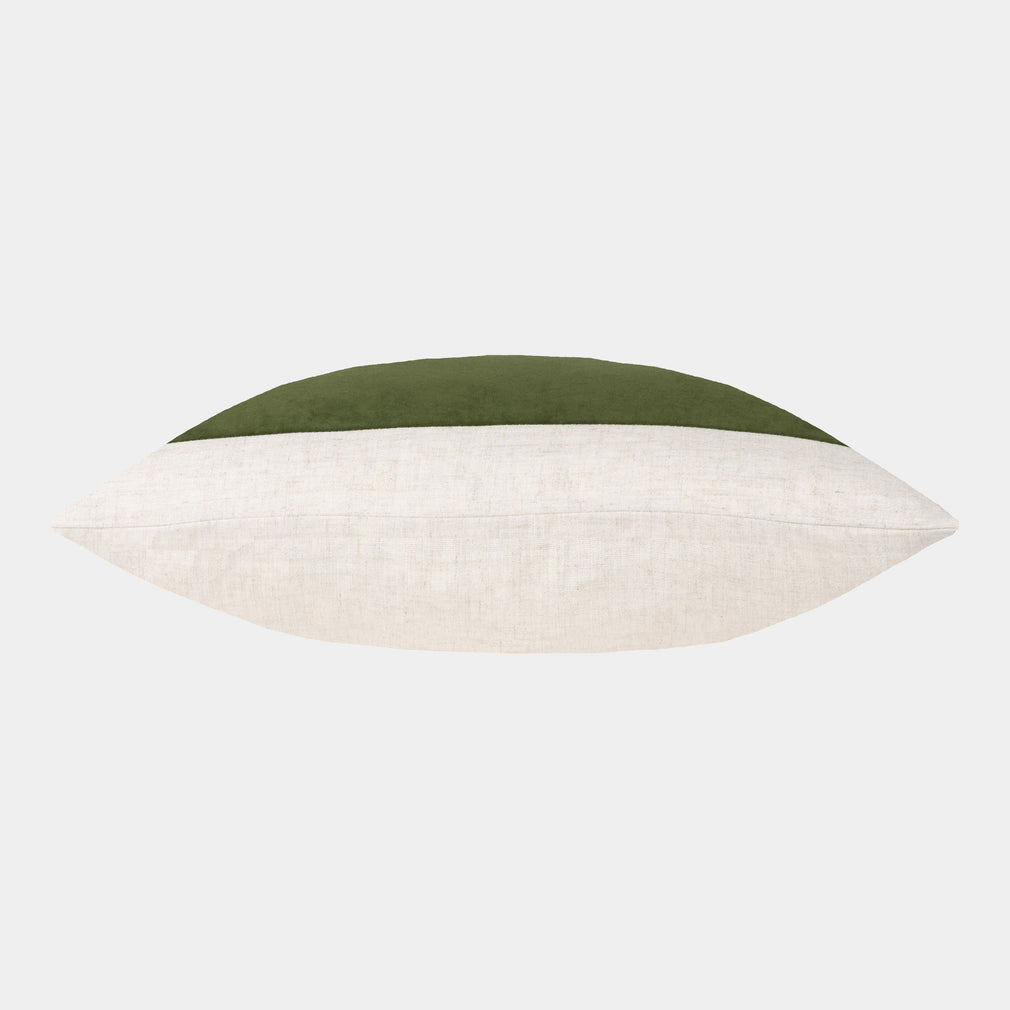 Auden Linen - Velvet Cushion, Olive Oil