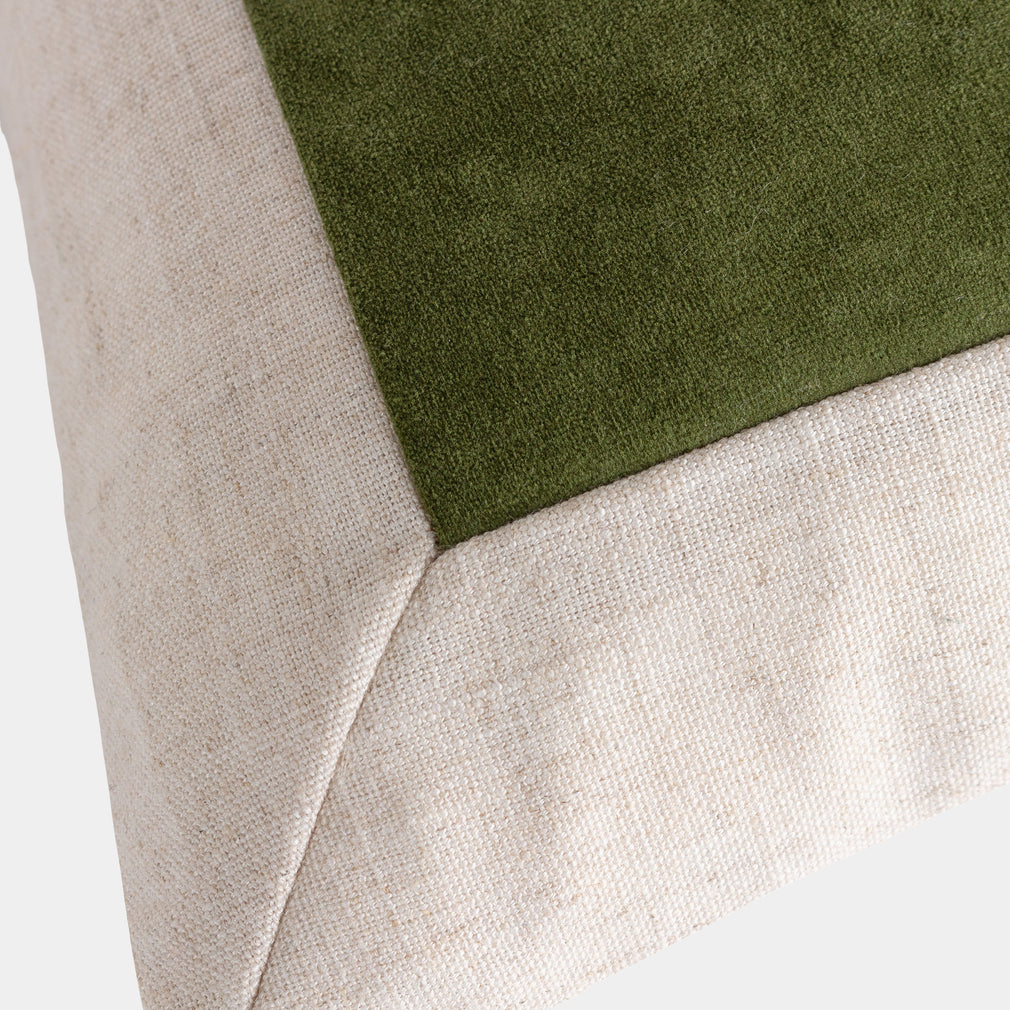 Auden Linen - Velvet Cushion, Olive Oil