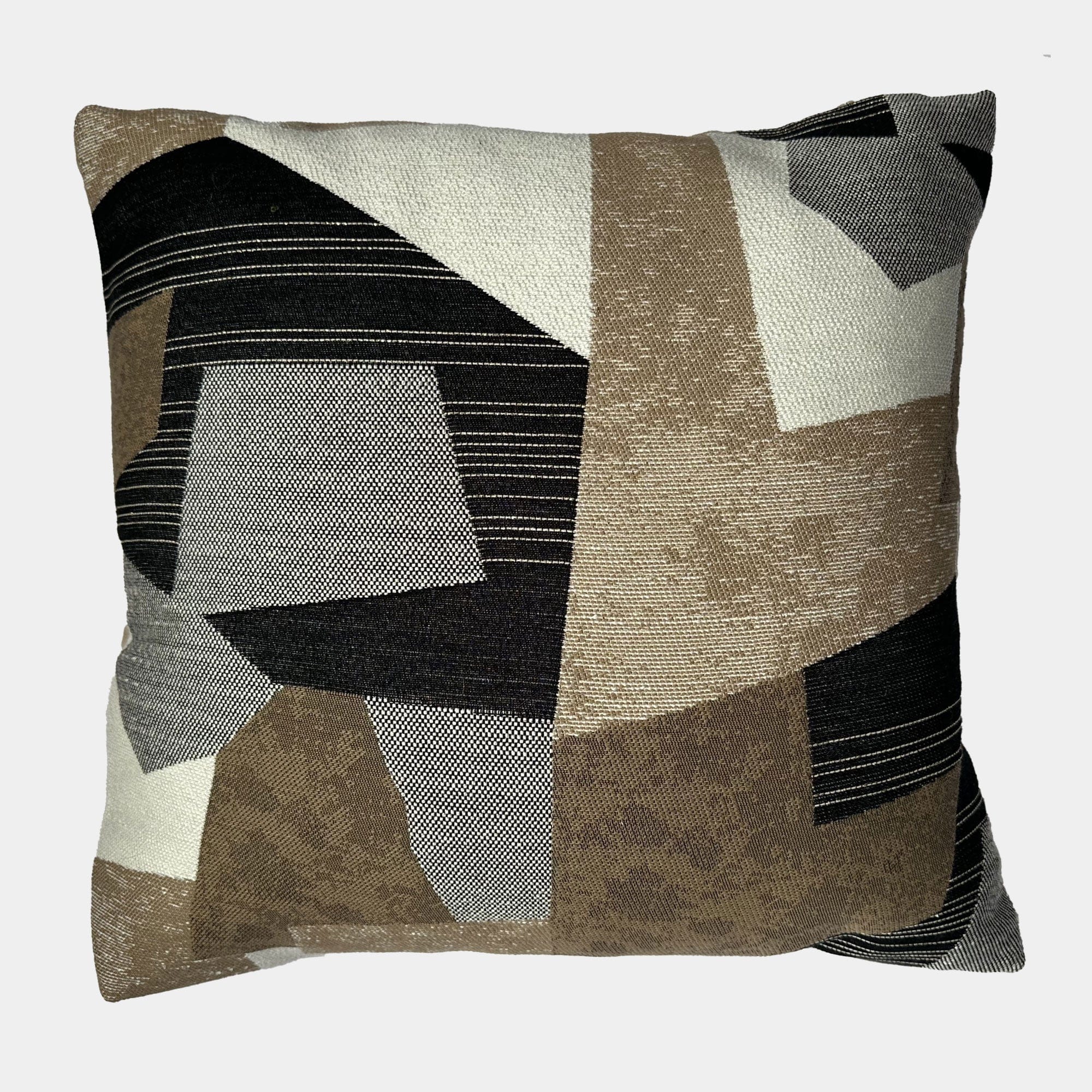 Patchwork - Textured Cushion, Neutral & Black, 50x50cm