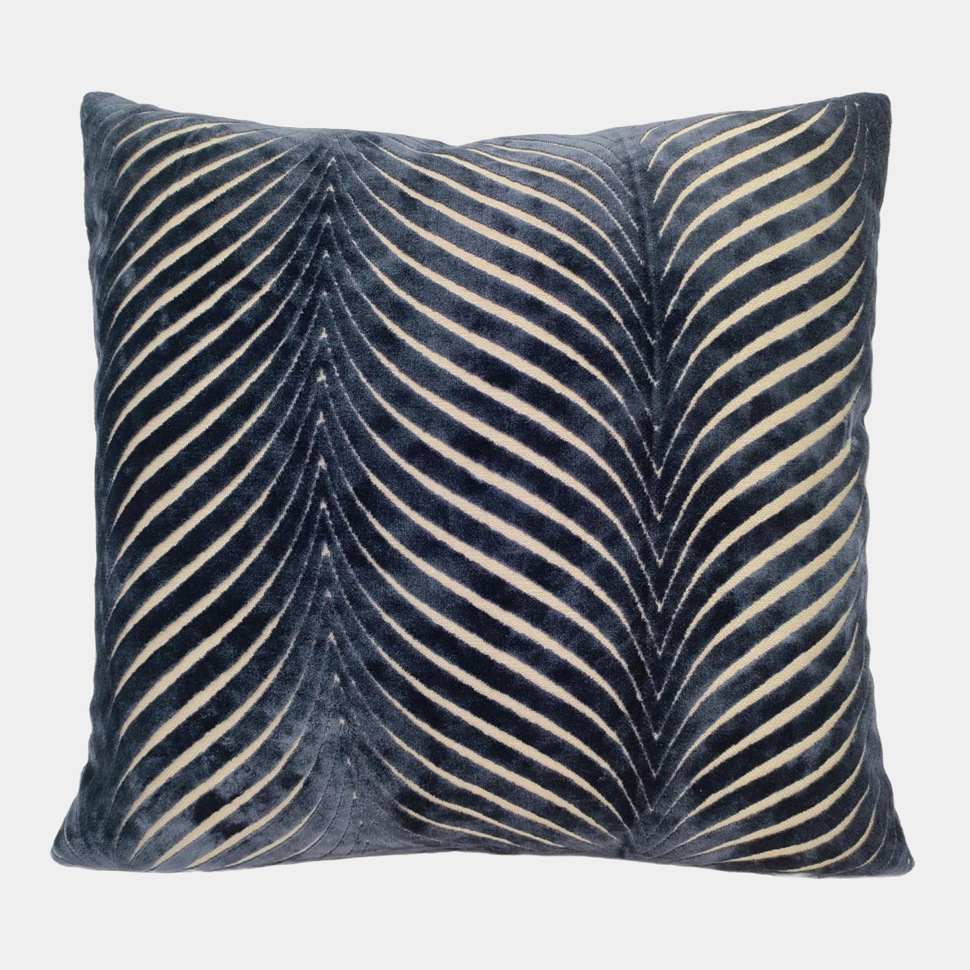 Fan Rada - Cut Velvet Cushion, Navy, 56x56cm