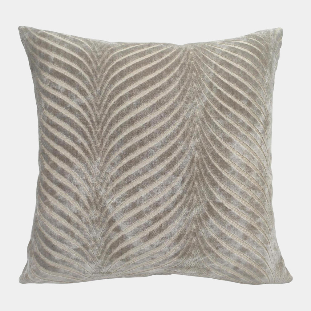 Fan Rada - Cut Velvet Cushion, Taupe, 56x56cm