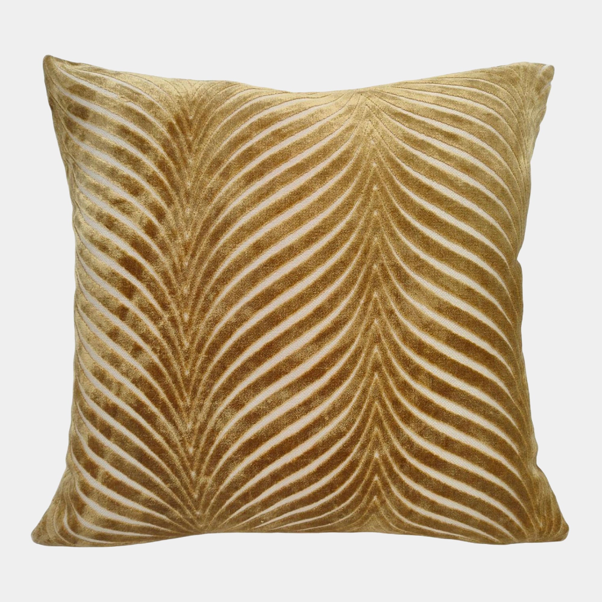 Fan Rada - Cut Velvet Cushion, Whiskey, 56x56cm