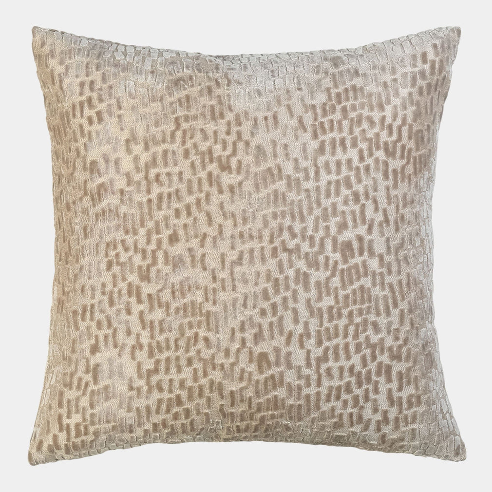 Dashes - Cut Velvet Cushion, Taupe, 43x43cm