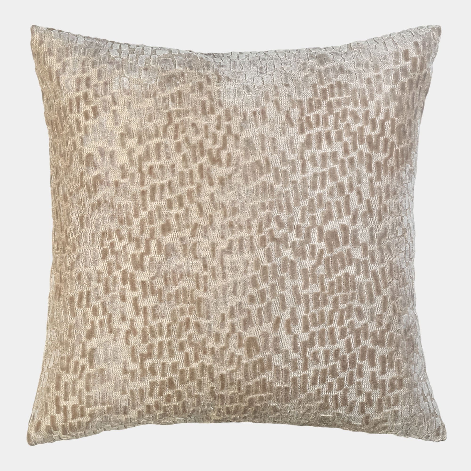Dashes - Cut Velvet Cushion, Taupe, 43x43cm