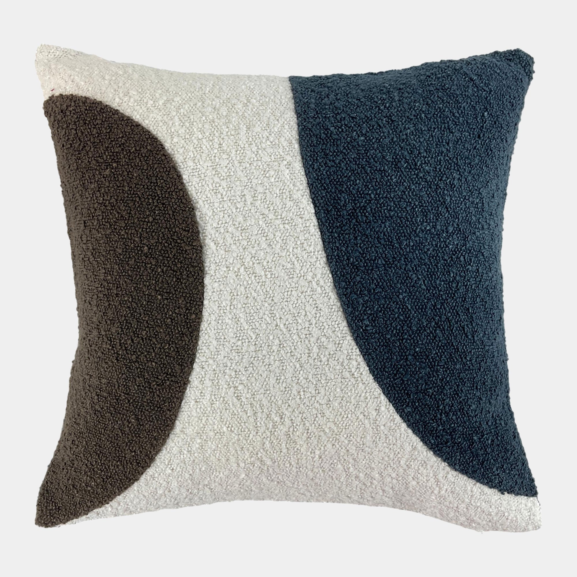 Boucle - Circles Cushion, Navy Brown, 45x45cm