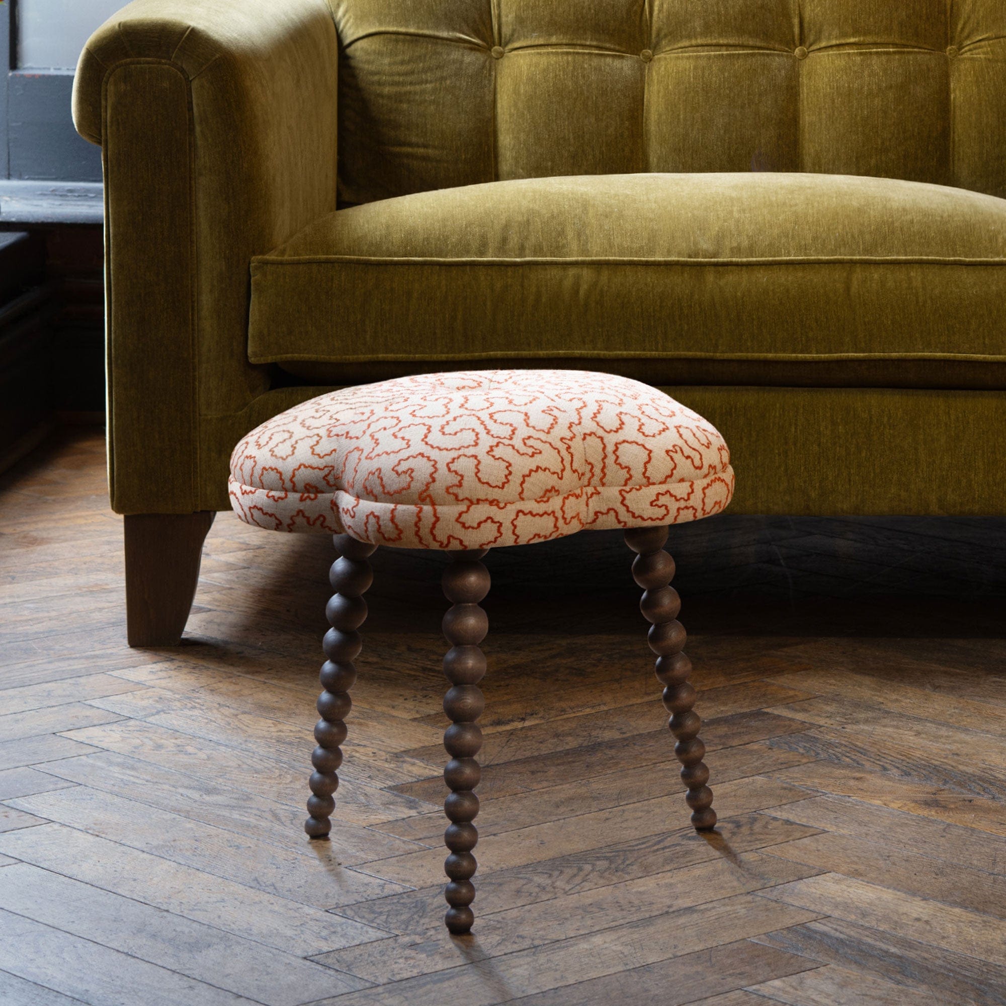 Blossom - Legged Footstool In Fabric Grade B