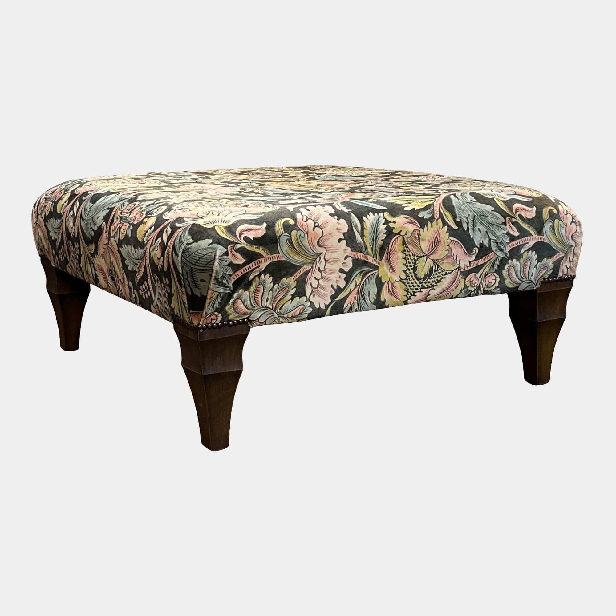 Large Square Footstool In Fabric Grade C