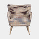 Evie - Accent Chair In Fabric Multi Brown and Rust