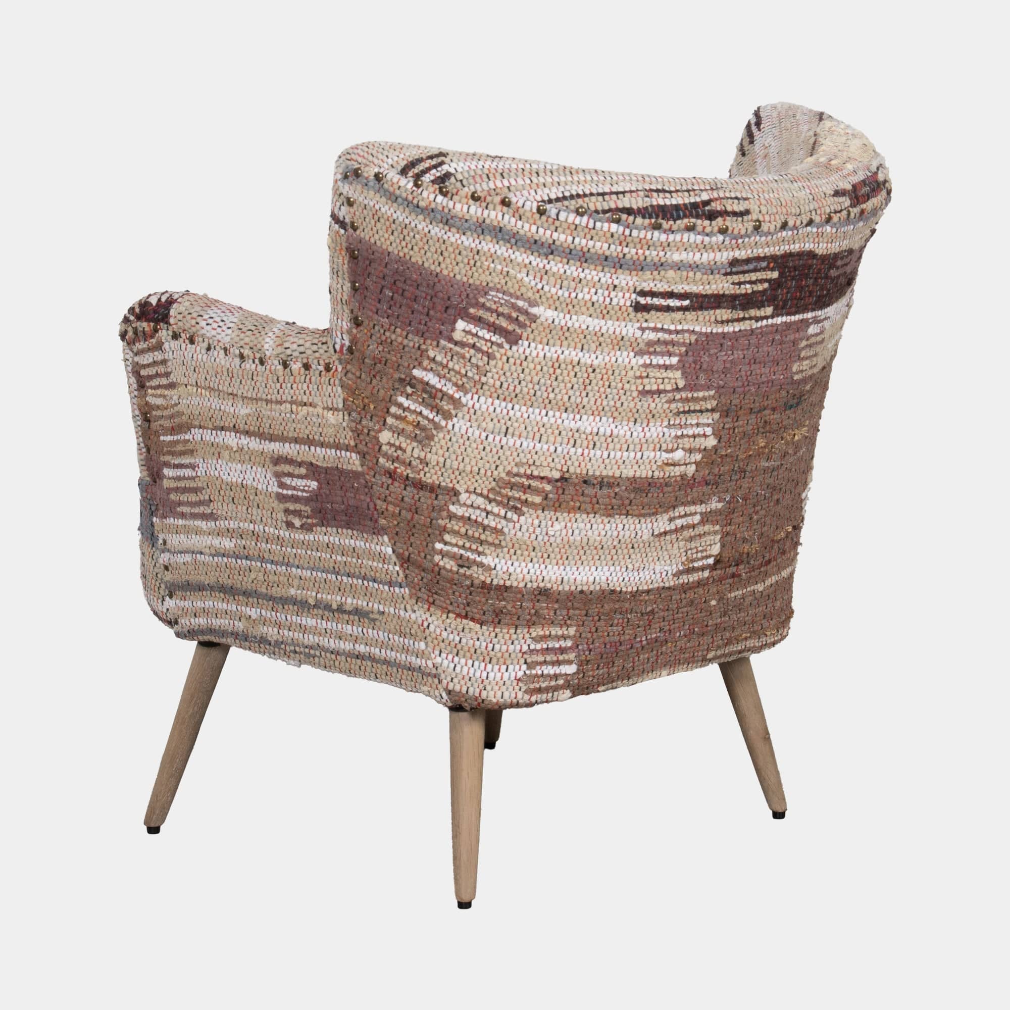 Evie - Accent Chair In Fabric Multi Brown and Rust