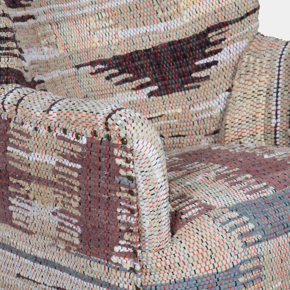 Evie - Accent Chair In Fabric Multi Brown and Rust