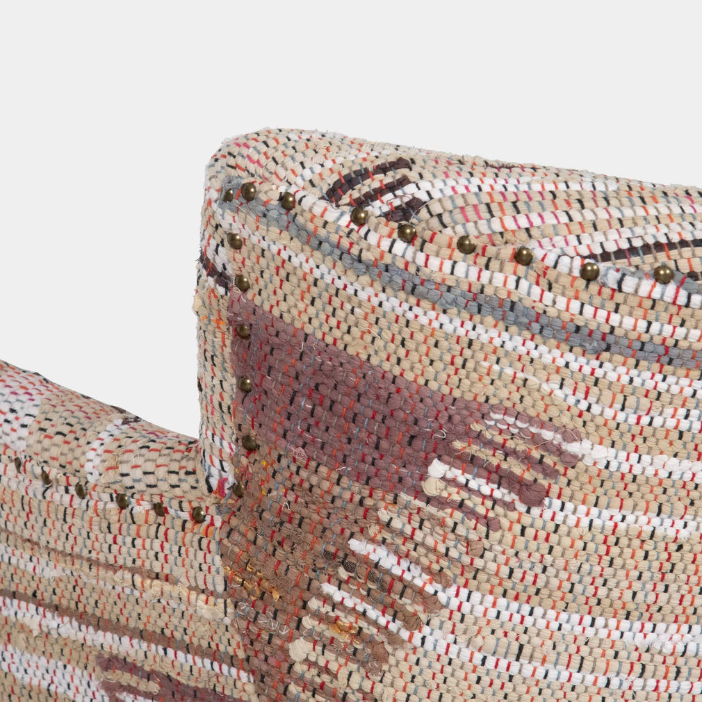 Evie - Accent Chair In Fabric Multi Brown and Rust