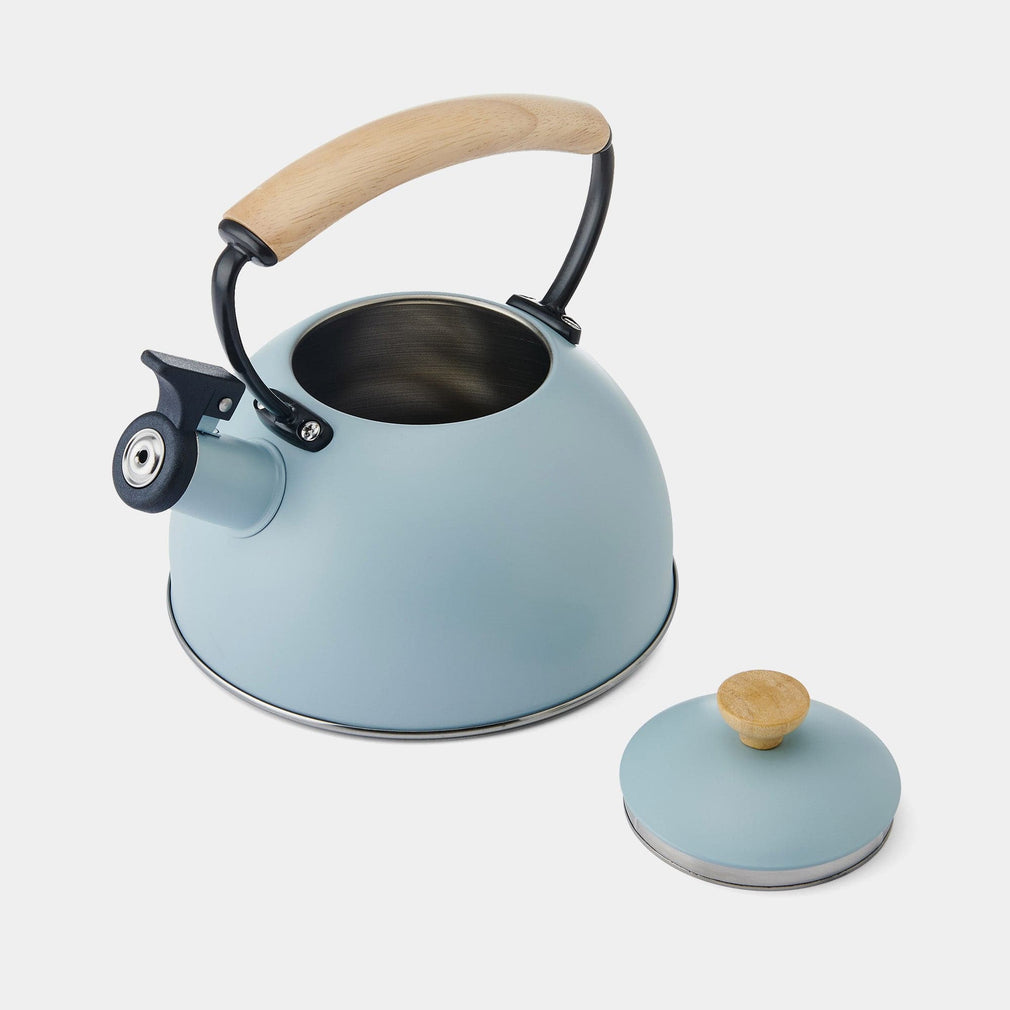 La Cafetière - Whistling Kettle Wood Handle Sky Blue 1.6L