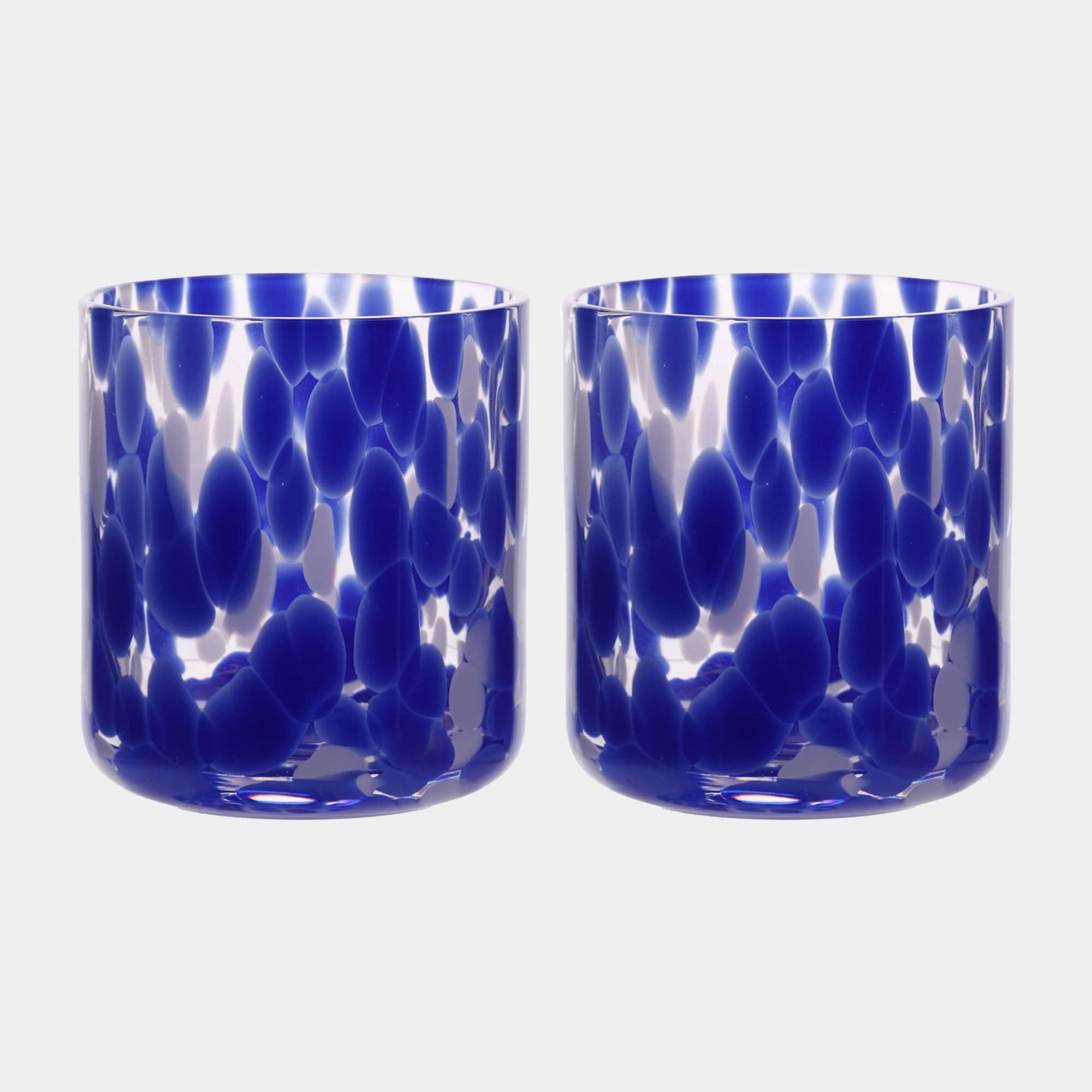 Hestia - Blue Tortoise Shell Tumbler Glass, Set of 2