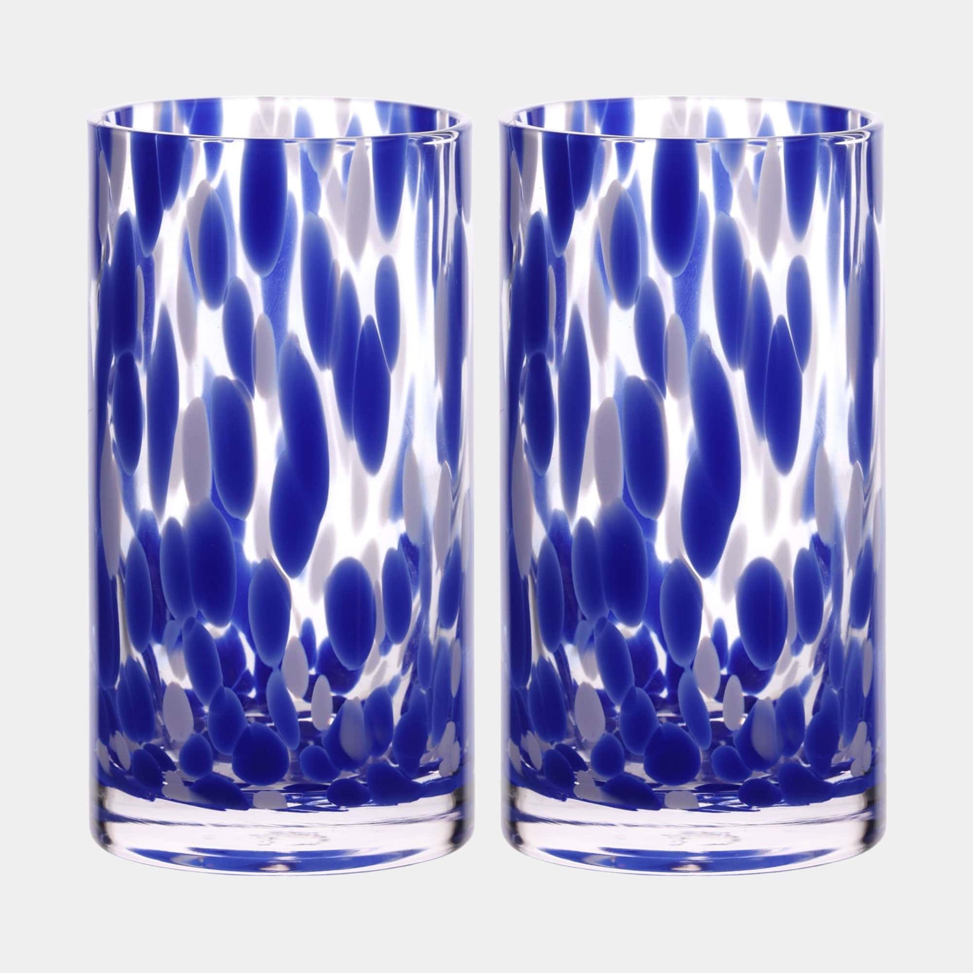 Hestia - Blue Tortoise Shell Hi Ball Glass, Set of 2