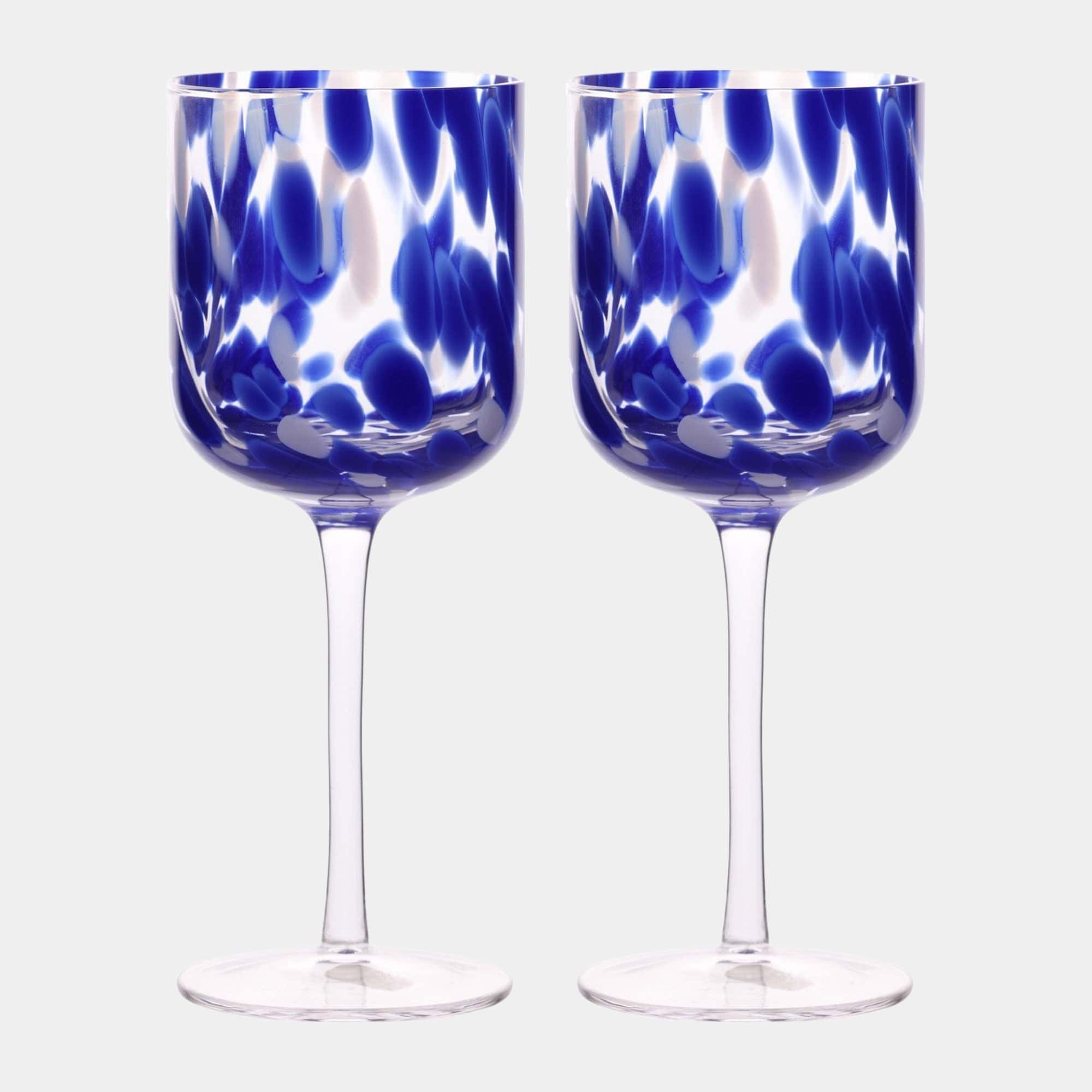Hestia - Blue Tortoise Shell Wine Glass, Set of 2