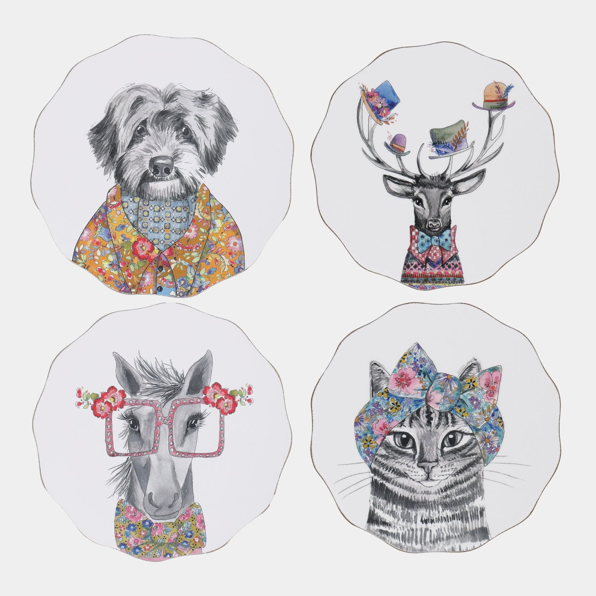 Mikasa - Tipperley Hill Scallop Shaped Coasters Set of 4