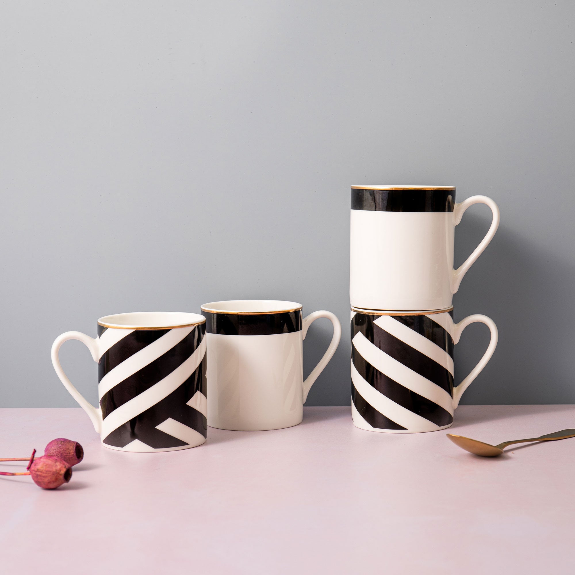 Mikasa Luxe Deco - Mugs, Set of 4