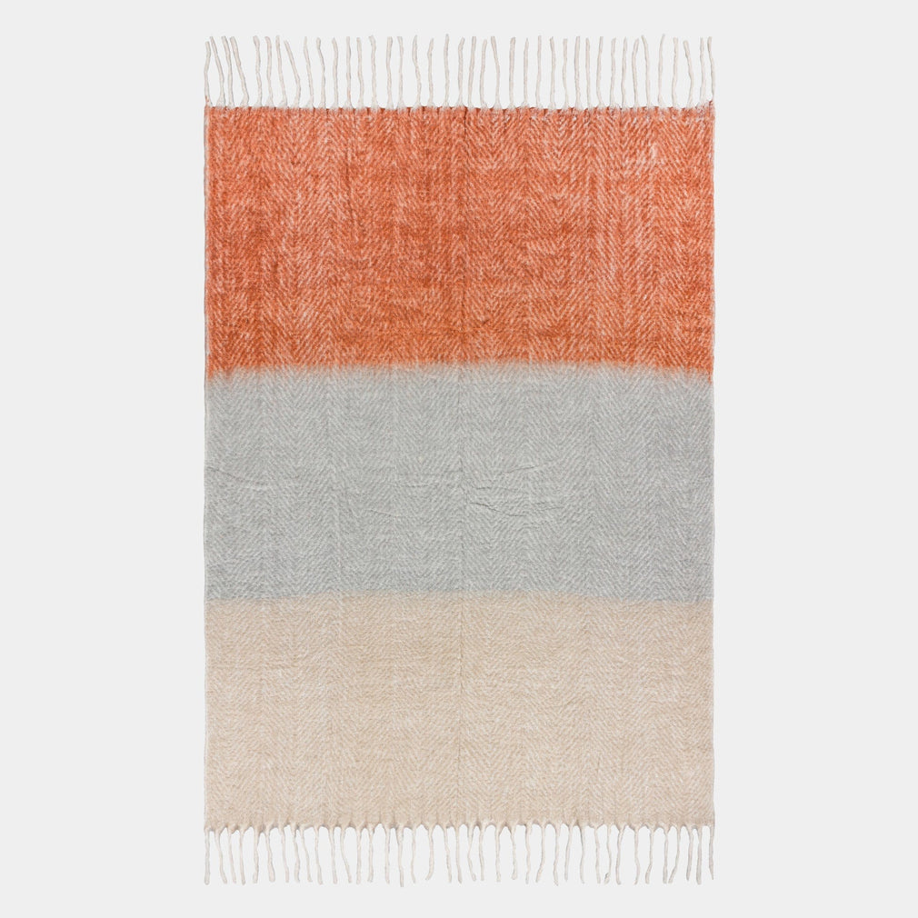 Rawton - Ombre Throw Brick/Flint 130x180cm