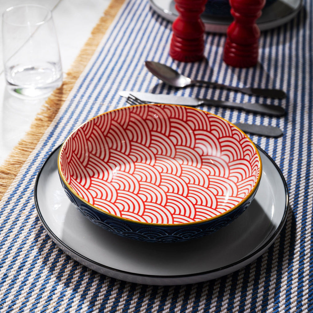 Mikasa - Blue & Red Pasta Bowl