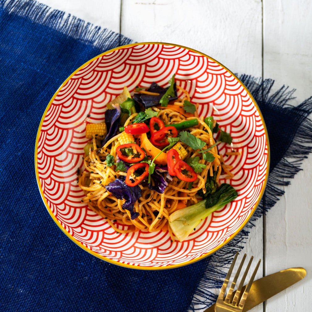 Mikasa - Blue & Red Pasta Bowl