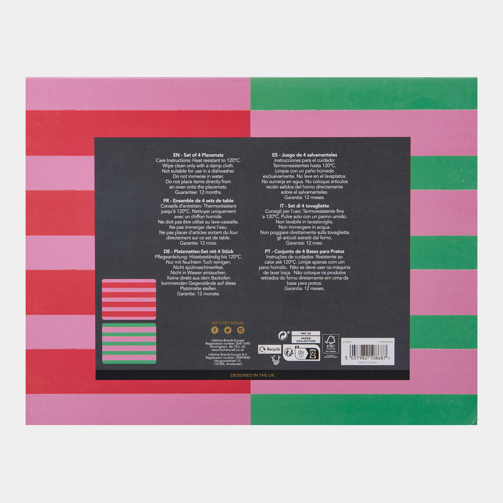 Creative Tops - Stripe Print Placemats Set of 4
