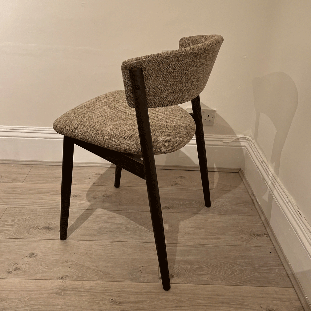 Genesis Set of 4 Dining Chairs In Latte Fabric/Espresso Oil Frame