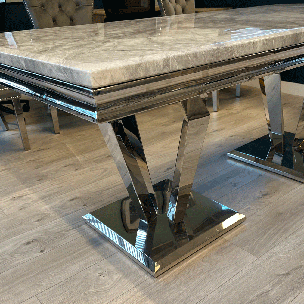 Missano 200cm Dining Table Grey Marble Top