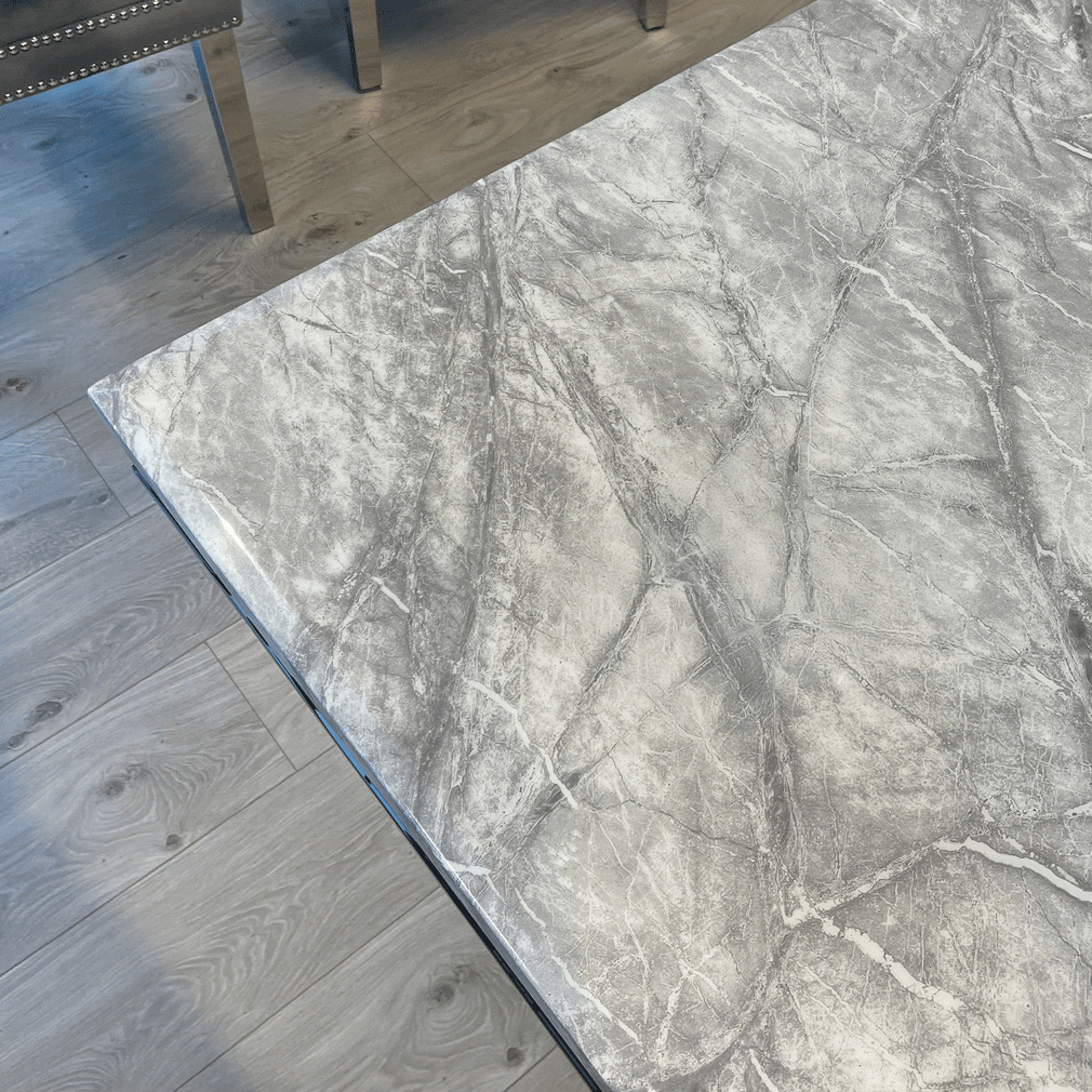 Missano 200cm Dining Table Grey Marble Top