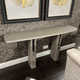 Avis 160cm Console Table With CV15 Oak Top & Feet/LM16 Lacquer Under Top/Gold Stainless Detail