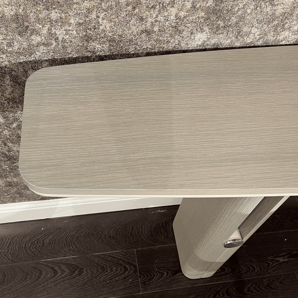 Avis 160cm Console Table With CV15 Oak Top & Feet/LM16 Lacquer Under Top/Gold Stainless Detail