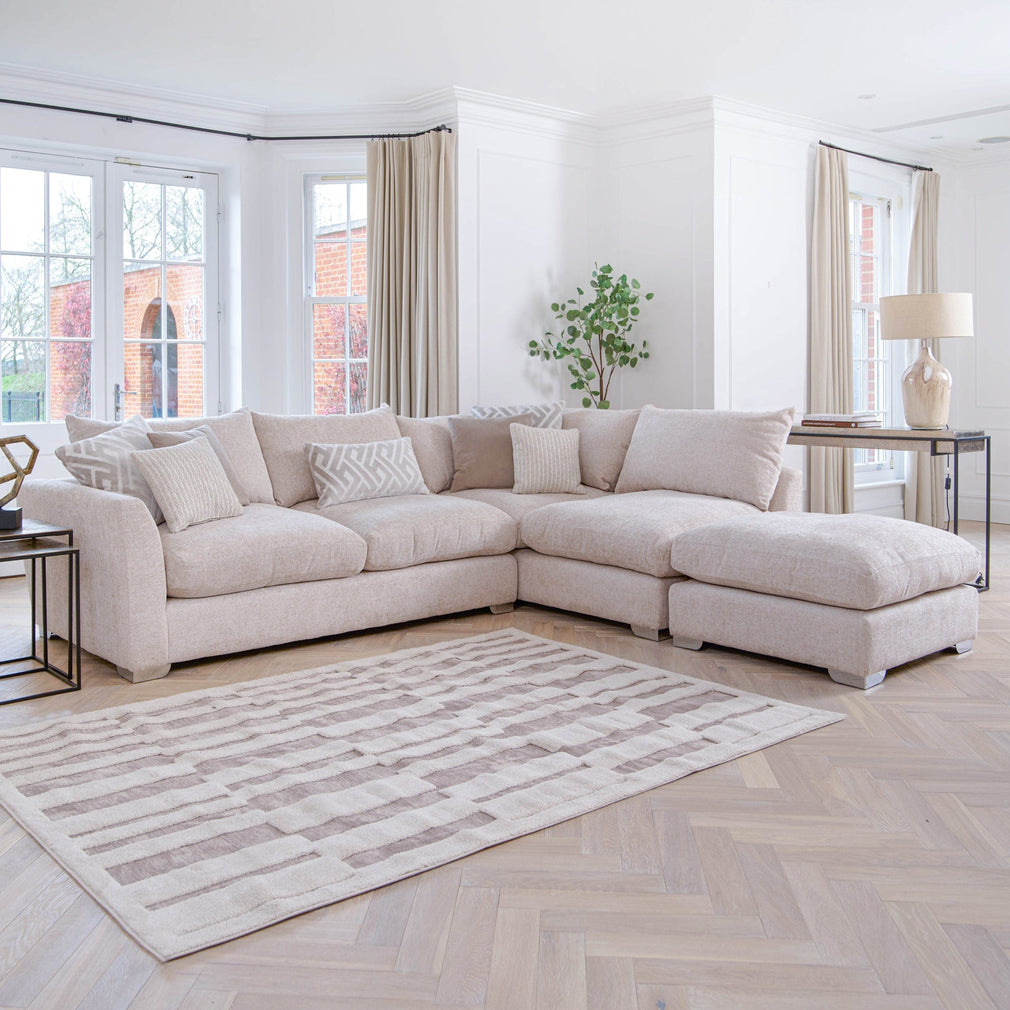 Large LHF Chaise Sofa With  Fibre Interiors In Fabric Grade B
