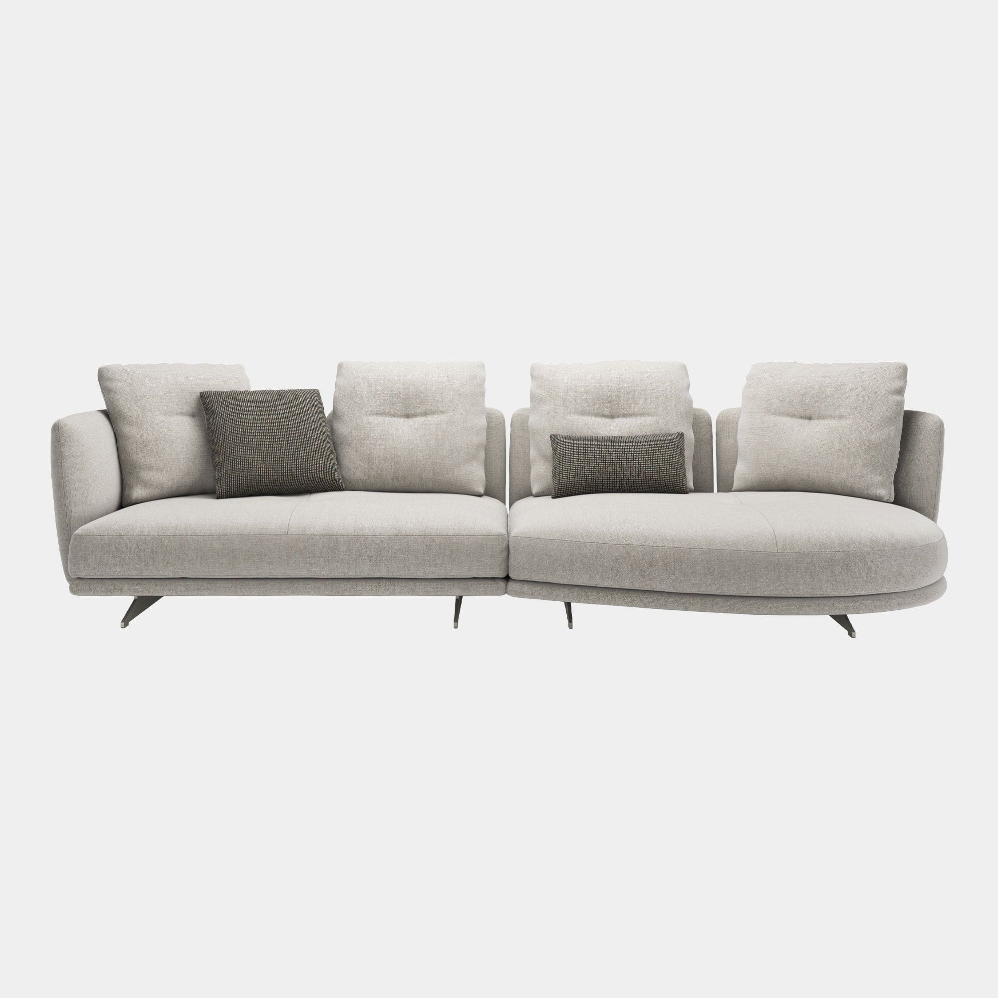 Cattelan Italia Douglas - LHF With Open Curved End Sofa In Fabric