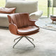 Accent Swivel Chair In Soft Leather