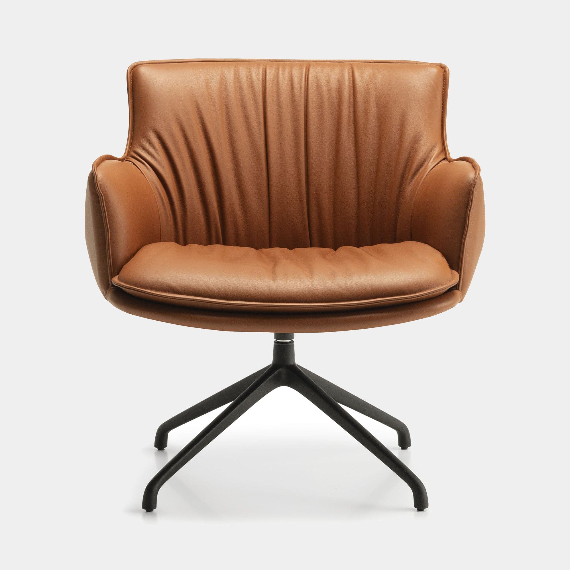 Accent Swivel Chair In Soft Leather