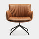 Accent Swivel Chair In Soft Leather
