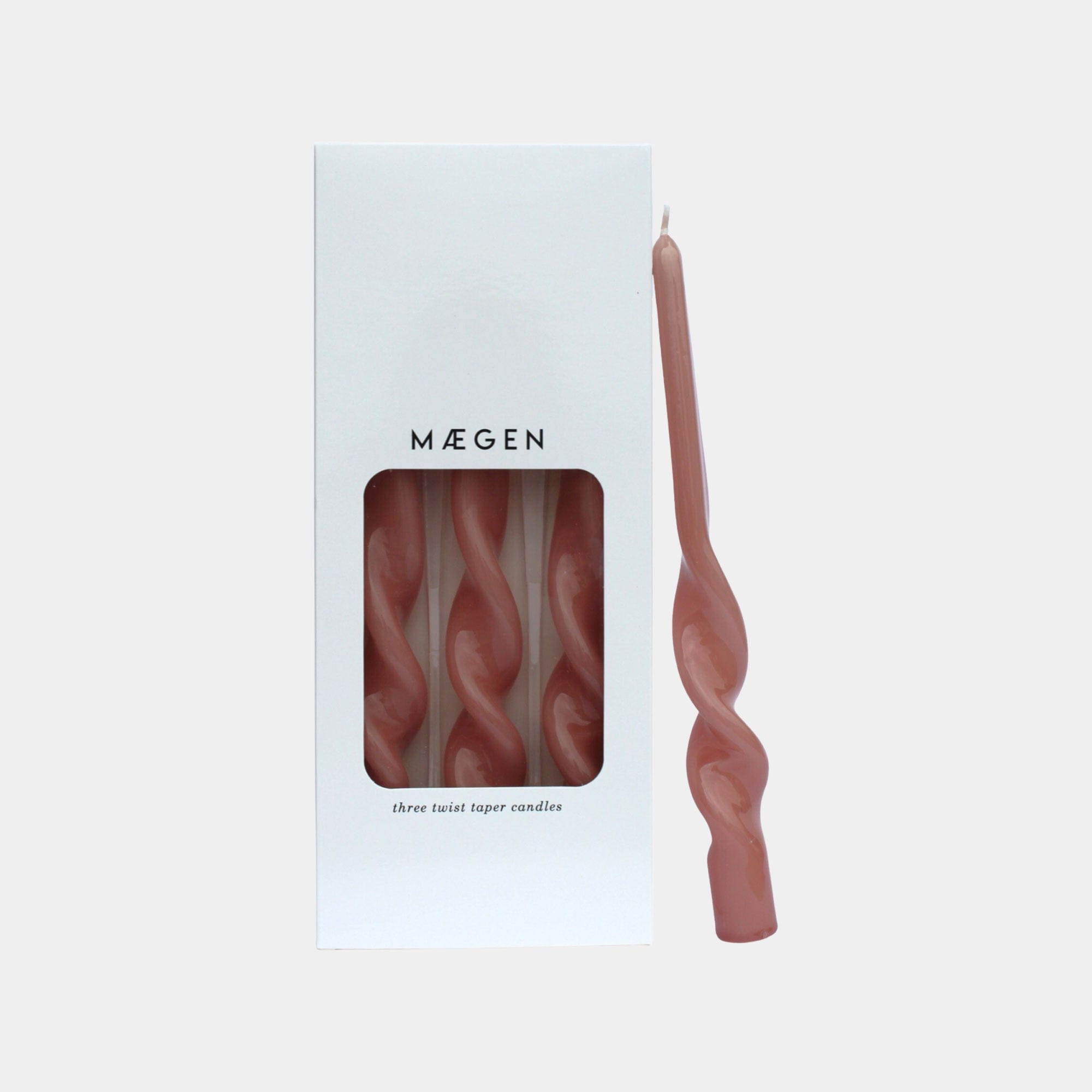 Maegen - Pink Twisted Taper Candles, Pack of 3