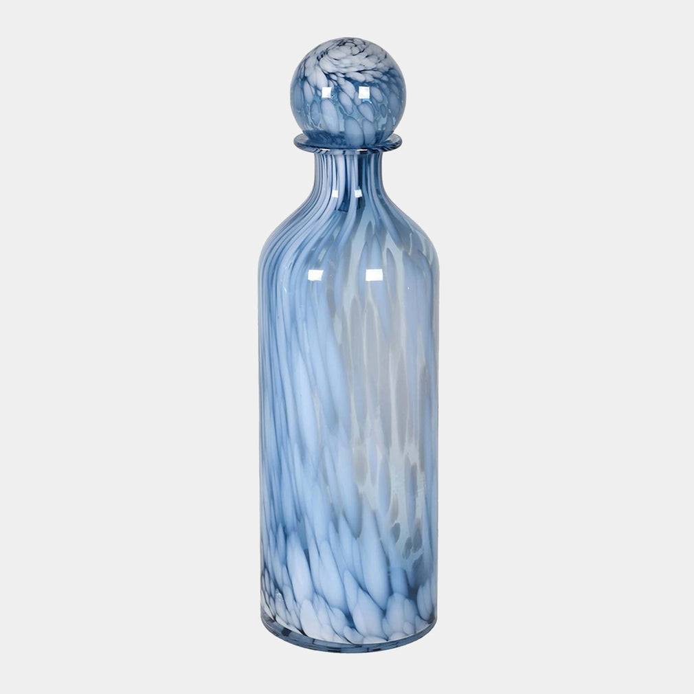 Speckled Dream - Glass Bottle with Ball Top, Blue