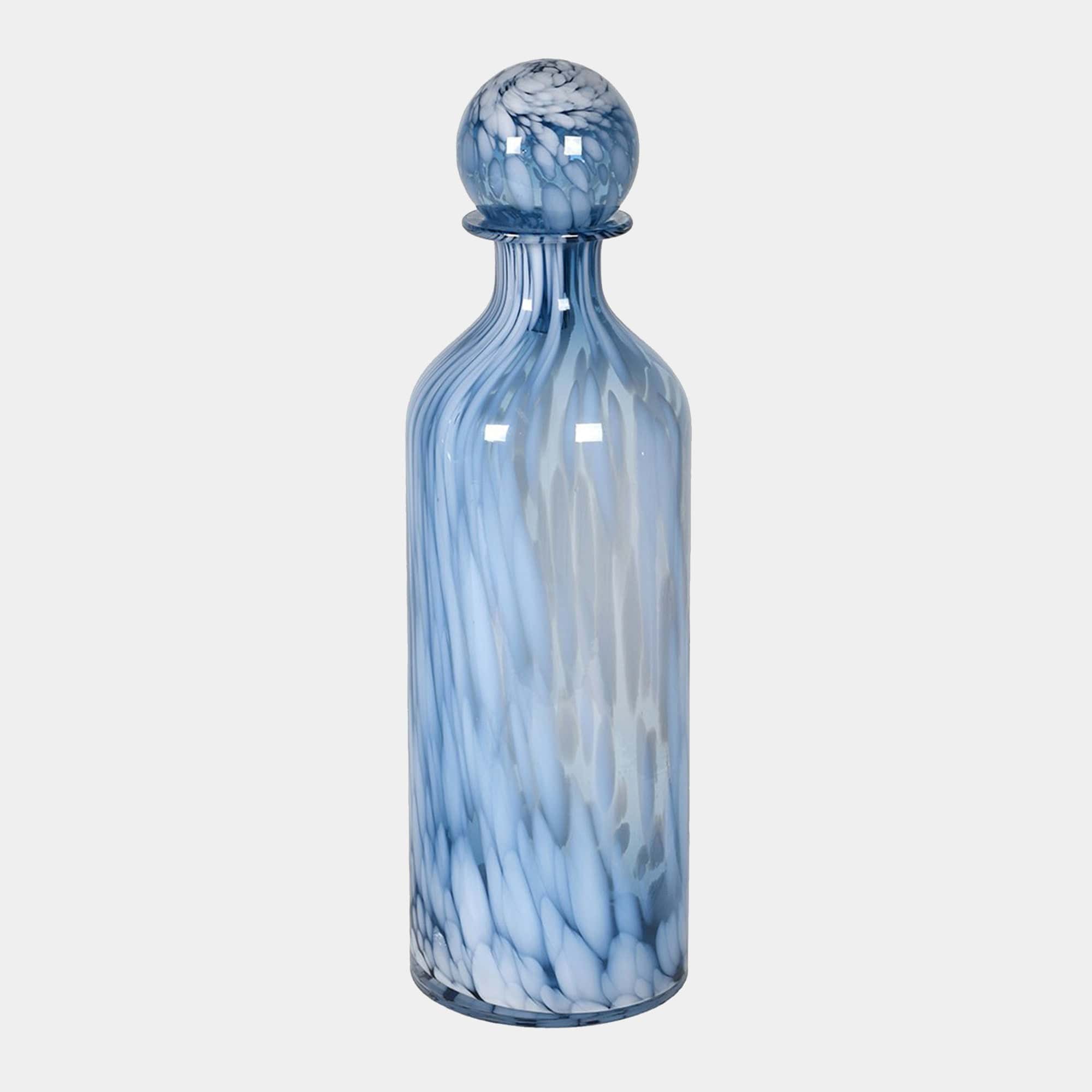 Speckled Dream - Glass Bottle with Ball Top, Blue