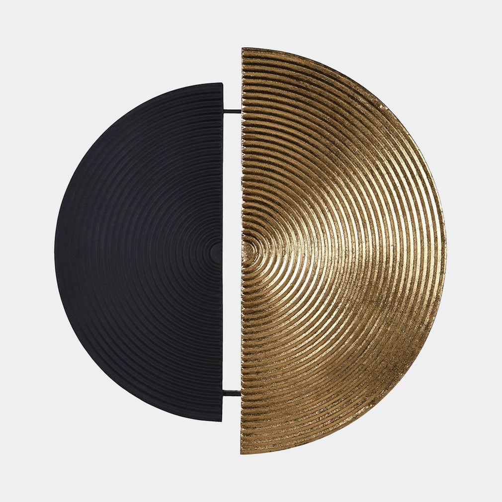 Solar Eclipse - Black and Gold Disc Wall Art