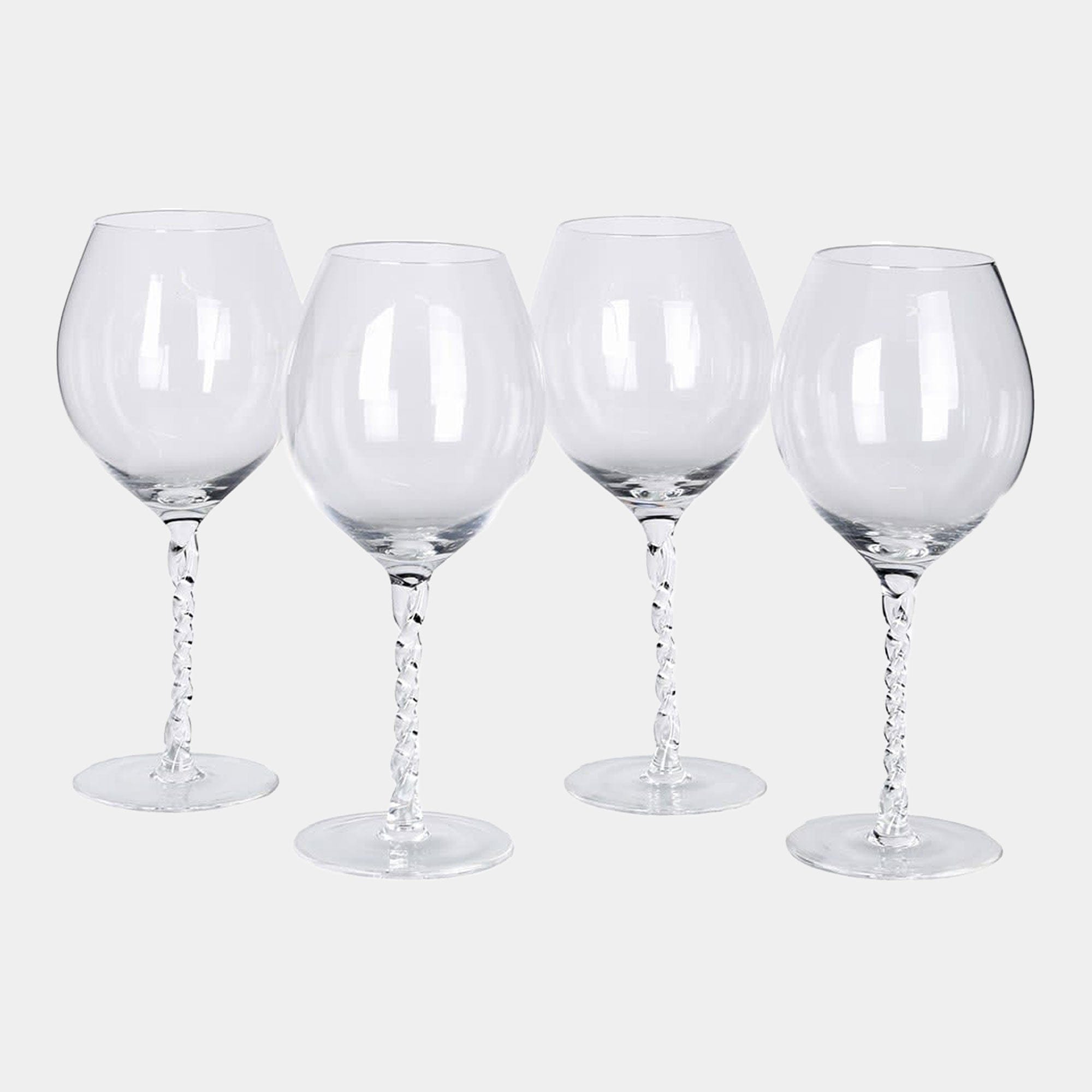 Twisted Stem - Red Wine Glasses, Set of 4