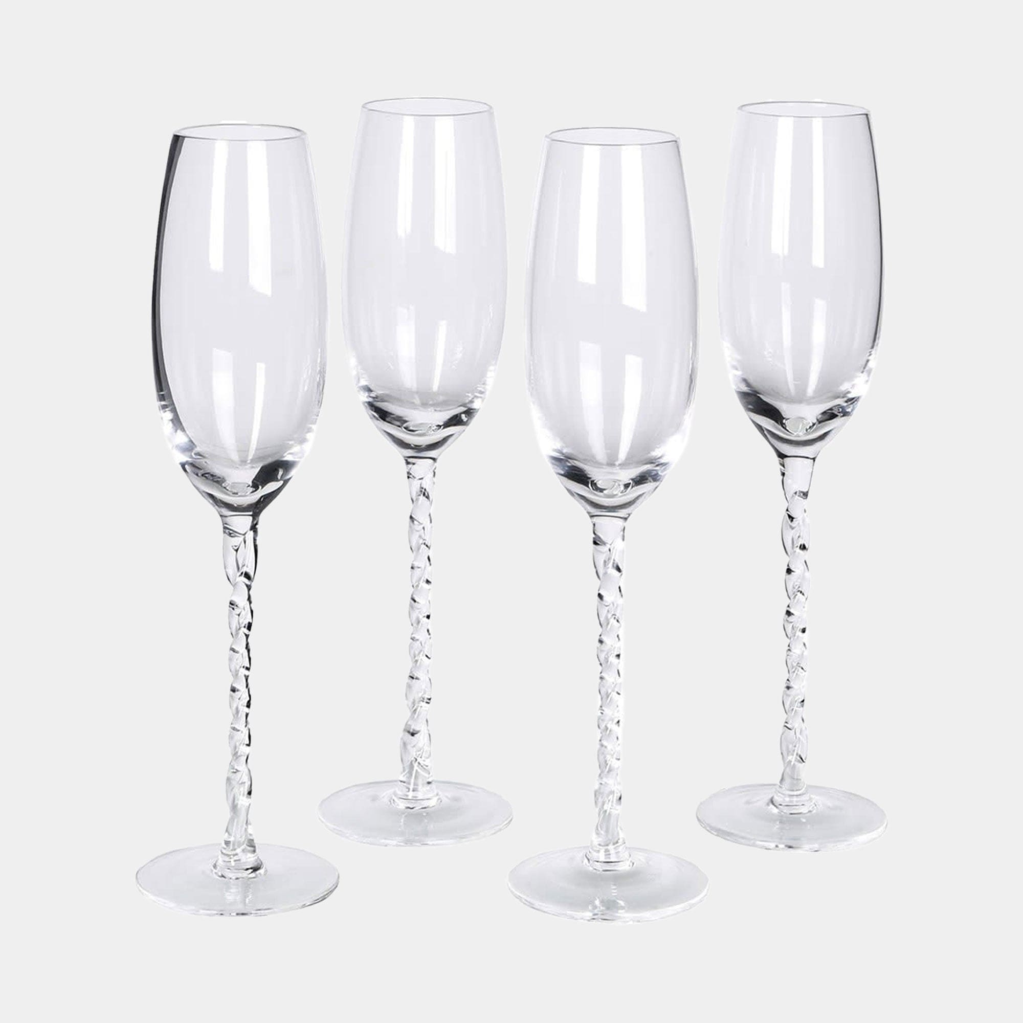 Twisted Stem - Champagne Glasses, Set of 4